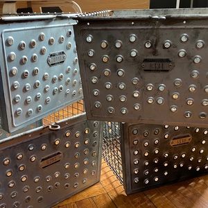 4 vintage gym locker baskets